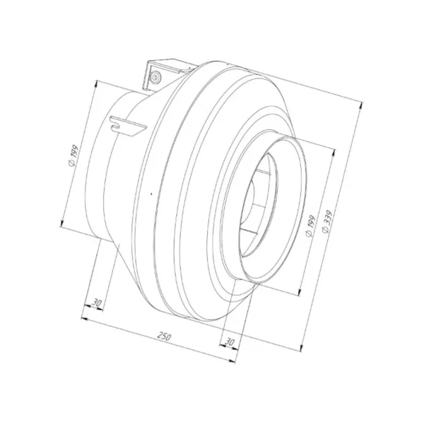 Naveka V(AC1)- 200(D225) круглый канальный вентилятор, фото 2