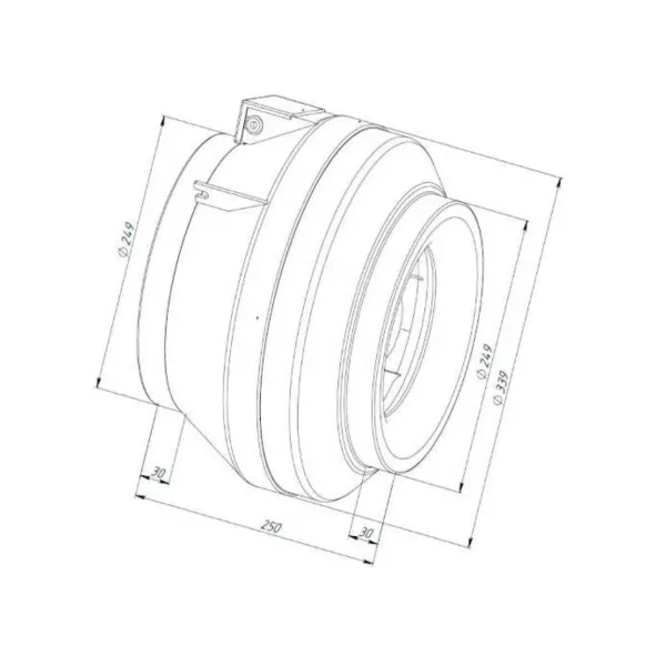 Naveka V(AC1)- 250(D250) круглый канальный вентилятор, фото 2