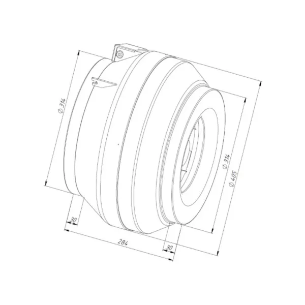 Naveka V(AC1)- 315(D280) круглый канальный вентилятор, фото 2